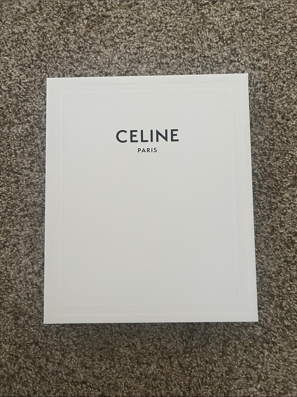 Celine White Box with Black Logo - Scarf or belt box